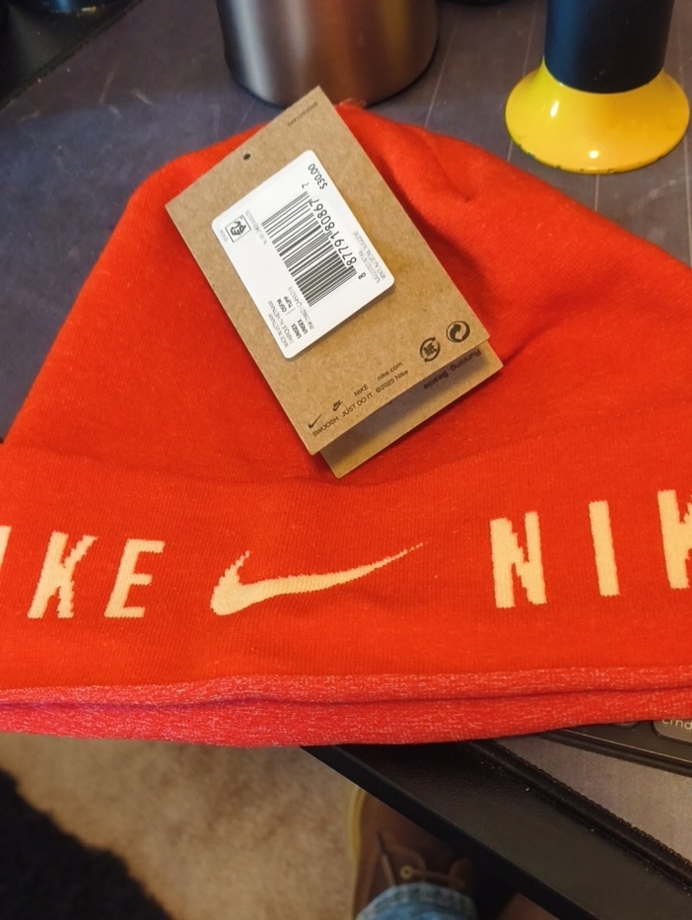 Nike orange n white nike Logo Beanie w tags gotma few that's mine im wearing